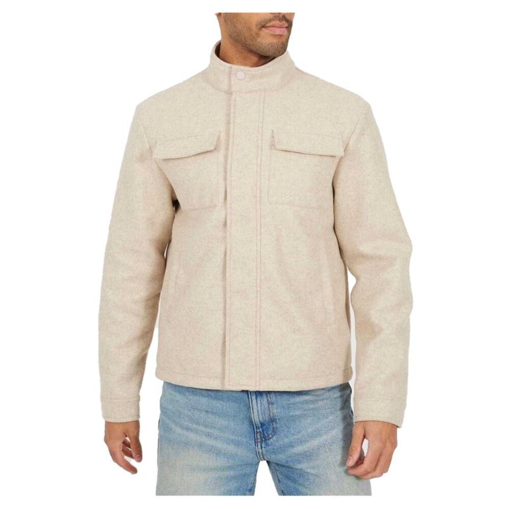 Brave Soul Mens Harrington Jacket / Cream